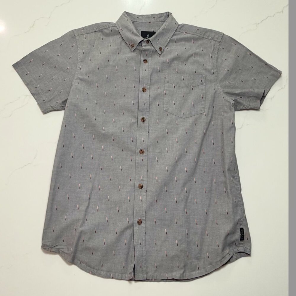 Prana Button Down Short Sleeve Shirt - Men's Medium